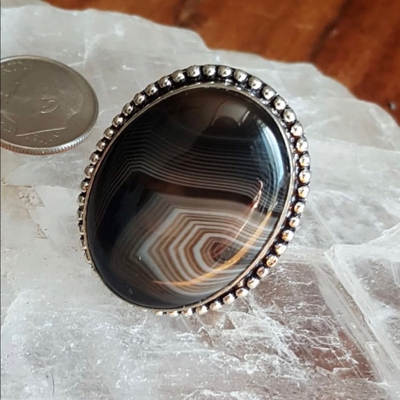 Jewelry - Silver Brown Agate Ring